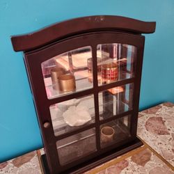 Mahogany Wall Mounted/Freestanding Glass Cabinet