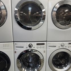LG Front Load Washer And Stackable Gas Dryer Set 