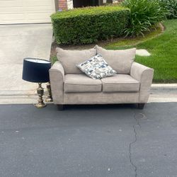 Free Loveseat And 2 Lamps 