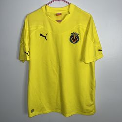 Villarreal Jersey Mens Large Yellow Puma 2010 2011 Football Soccer Spain