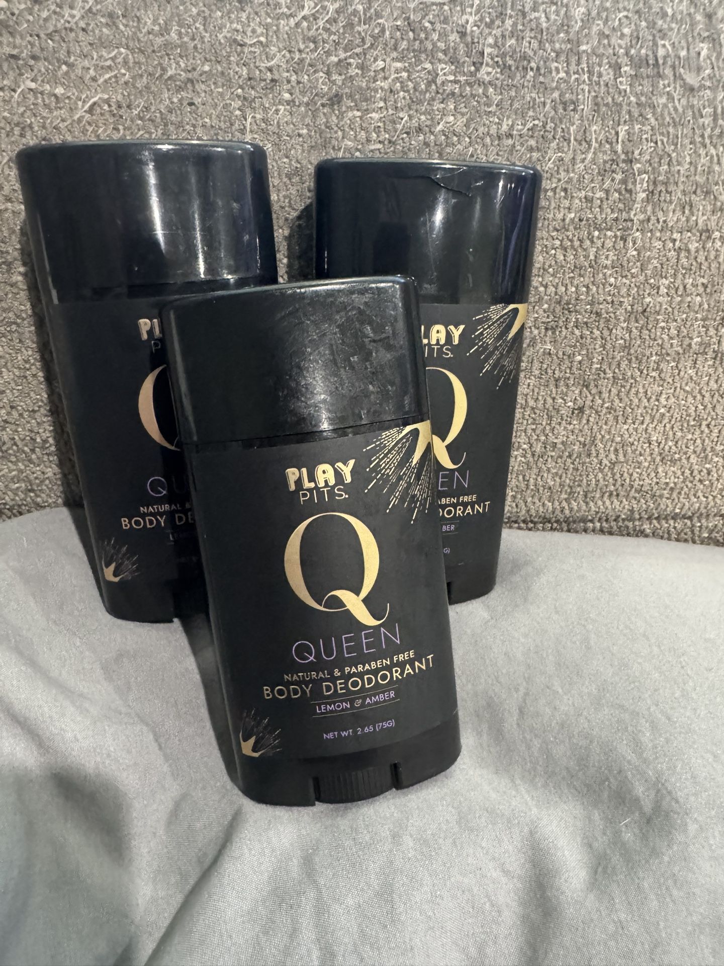 PLAY PITS - 3-Pack - Natural Deodorant - Safe for Men & Women w/Sensitive Skin - Clean, Non-Toxic, & Paraben Free – QUEEN Scent - Infused w/Essential