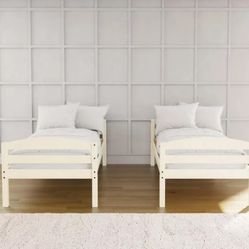 Two Twin Beds White Frame Only