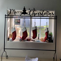 Merry Christmas stocking metal holder