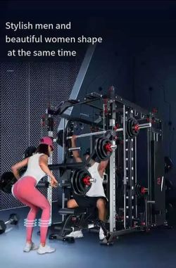 POWER RACK PRO ALL-IN-ONE FUNCTIONAL TRAINER CABLE CROSSOVER CAGE HOME GYM W/ SMITH MACHINE