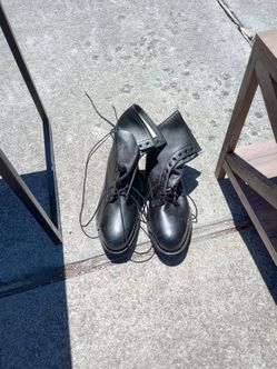 Brand New Black Leather Boots, Size Men's 12 1/2