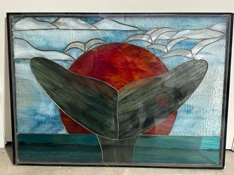 Stained Glass Whale’s Tail and Setting Sun