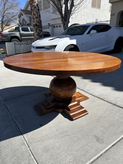 Designer 60" Solid Cherry Pedestal Dining Table (Seats 8)