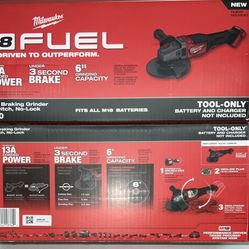 Milwaukee M18 Fuel 6” Braking Grinder. Tool Only. Model #2980-20