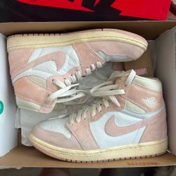 Air Jordan 1 High Pink Suede Sneakers