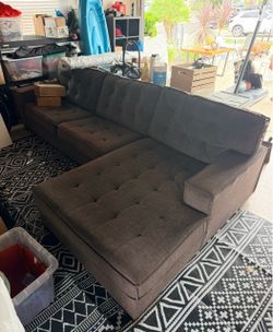 Large Comfortable Chase Sofa 129"
