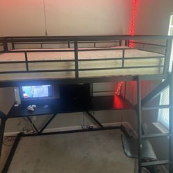 Full Size  Bump Bed  With A Desk Under 