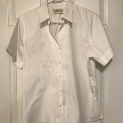 orvis women's white short sleeve shirt, Size 12