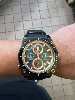 Mens Bulova Precisionist Chronograph Black Stainless Steel Watch C477755