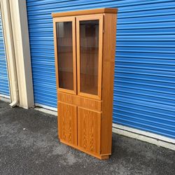 Mid Century Modern Danish Teak Corner Hutch By Skovby