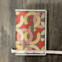 COACH Pink,White, Red, Beige Card Holder