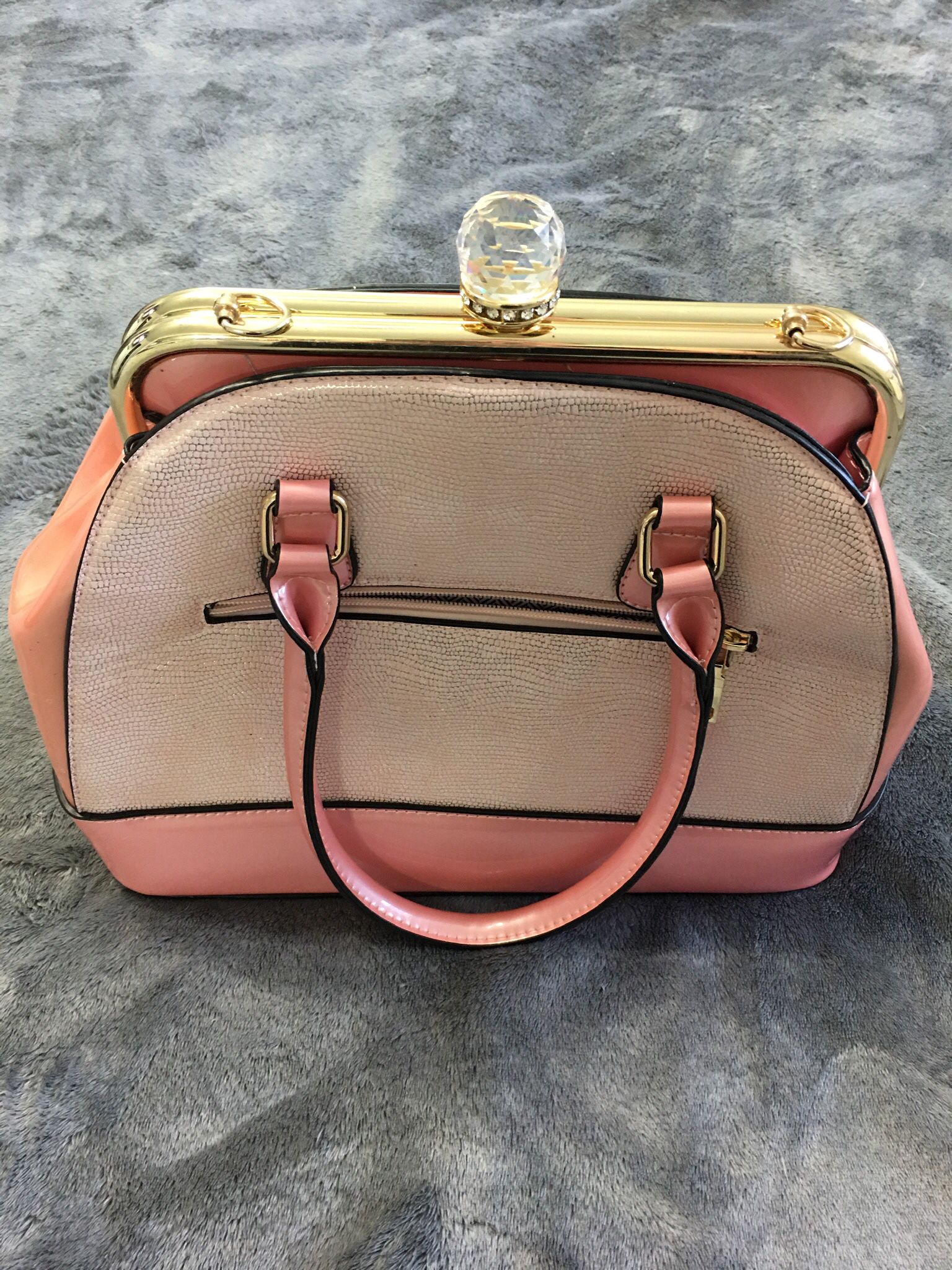 Vintage Pink Snakeskin Handbag