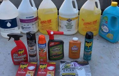 Pest Control Supply Lot, Raid, Disinfectants, Sanitizer & More