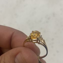 Sortija Oro 14k Y Diamante 