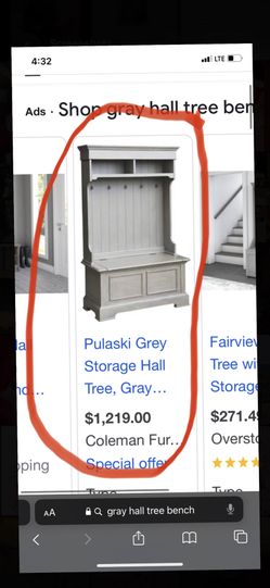 Storage Hall Tree Bench 