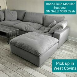 Gray Cloud Dupe Modular Sectional Couch Sofa Bobs