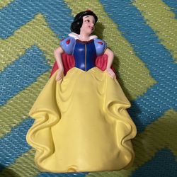 Vintage Disney 9" Snow White Hard Plastic Vinyl Piggy Coin Bank With Stopper