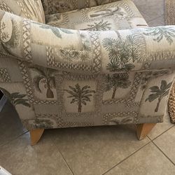 Custom covered palm chair