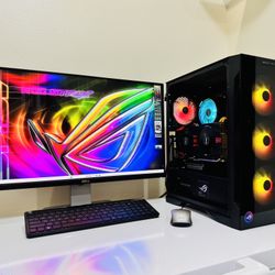 NEW ASUS Gaming PC 12 Core RYZEN 5 @3,6G. NVidia GTX 780. 256G M2 NVme/2T HDD, 16G DDR4, USB3.2,  WIFI/Bluetooth. 750W PSU, 24”Monit. Keyb/Mou. Win11P