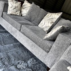 Grey 2pc Sofa Couch Set (2months Used)