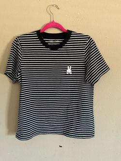 Uniqlo miffy’s stories white & black stripes t shirt Large