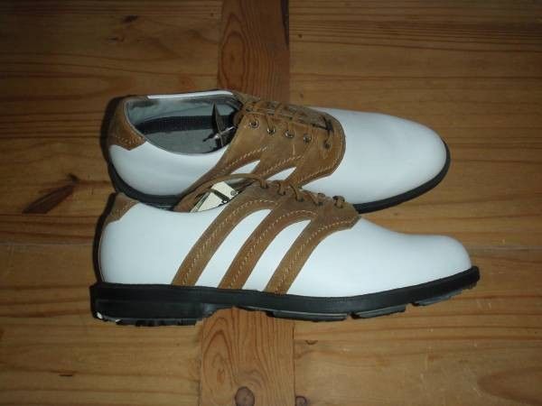 Adidas Z Traxion Tour Golf Shoes - White & Brown - Men's Size 12