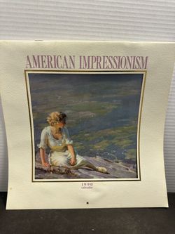 1990 American Impressionism vintage art wall calendar