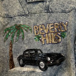 Vintage 90’s Beverly Hills LA Sequence Women’s Jeans Jacket Size Medium 