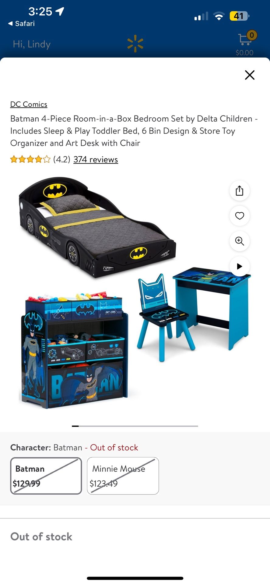 Batmobile Toddler Bedroom Set