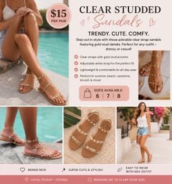 Brand New Woman’s Clear Gladiator Sandals