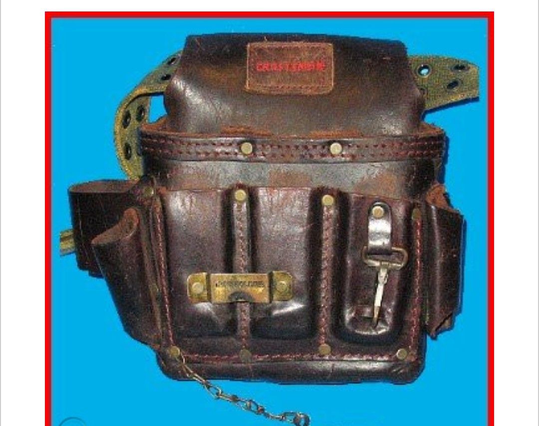 Vintage CRAFTSMAN Leather Electrician Tool Pouch for Belt, General Electric, Hammer Loop, Tape Chain, Awesome, Heavy Duty, circa 1950s-1960s