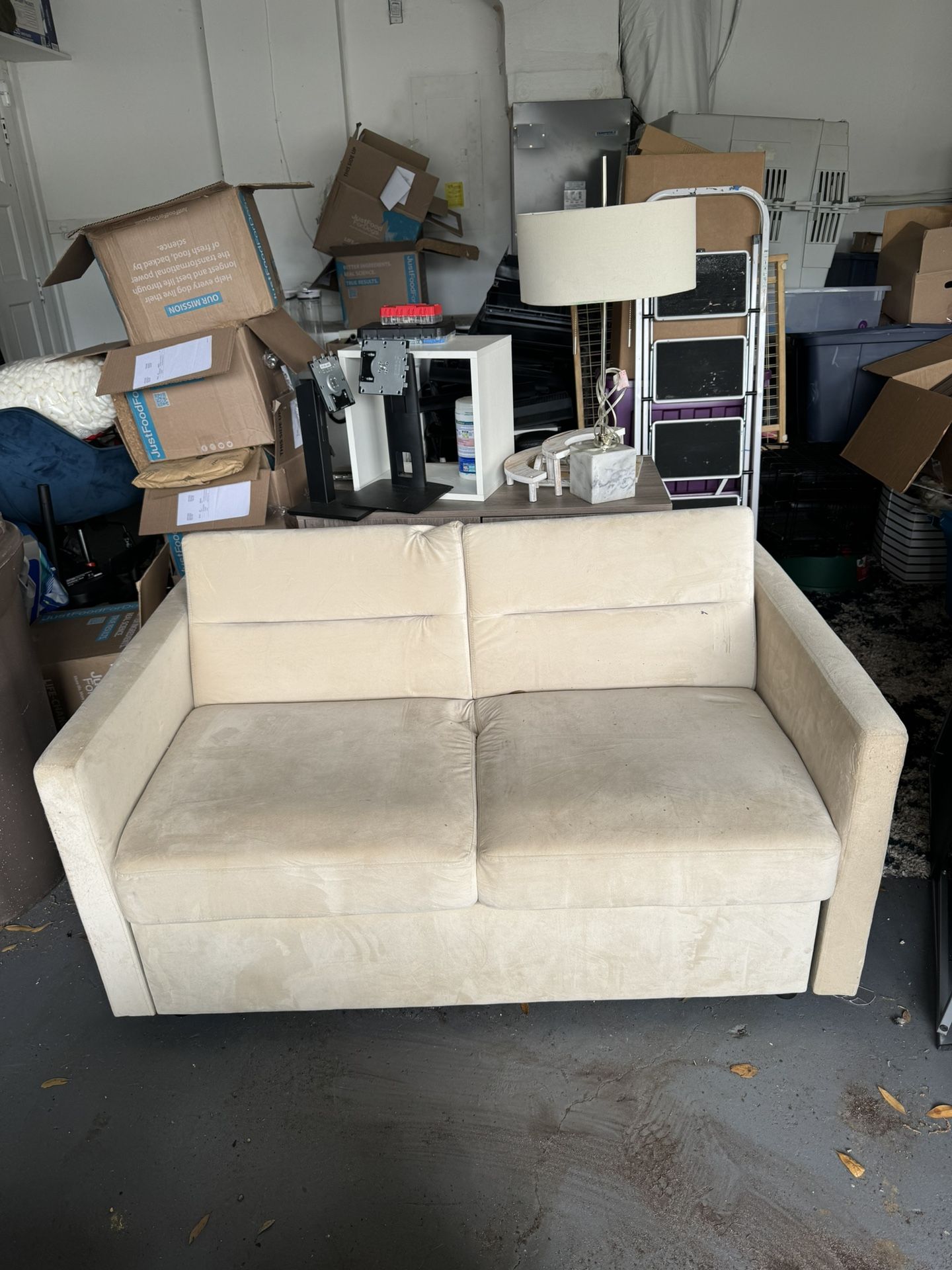 Pull Out Sofa Bed Loveseat Beige