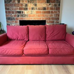 Free Red Couch 84” W x 32” H x 39” D