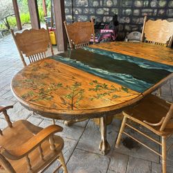 Hand Painted dining Table With Chairs 