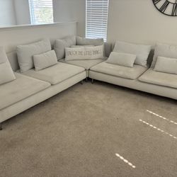 3 Sectional White Couch 