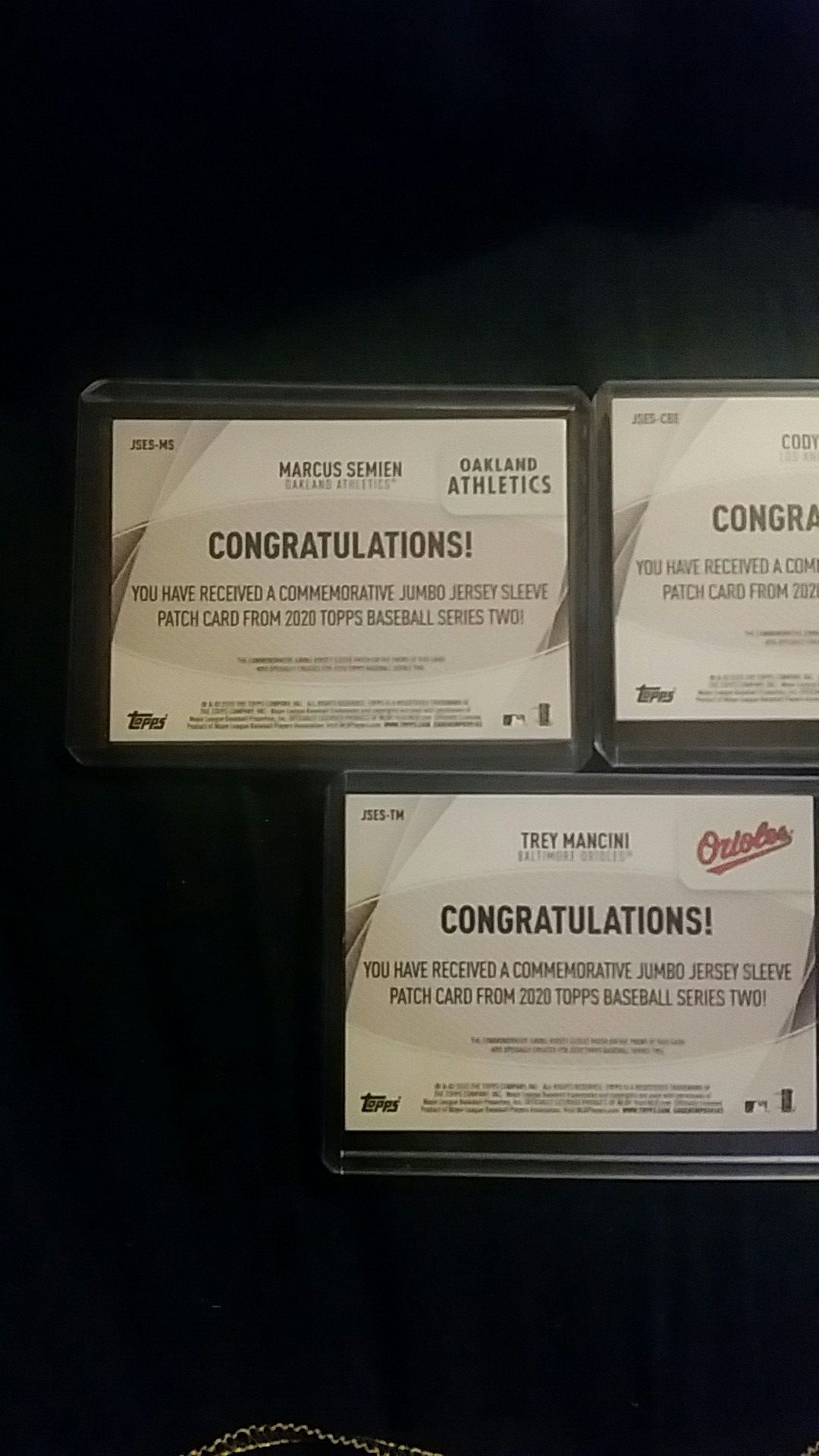 2020 Topps jumbo jersey sleeve lot