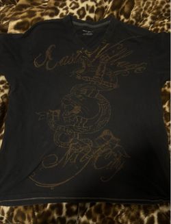 DKNY Jeans Black Graphic V-Neck T-Shirt