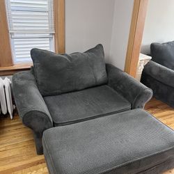 Oversized Sofa Chair With Ottoman