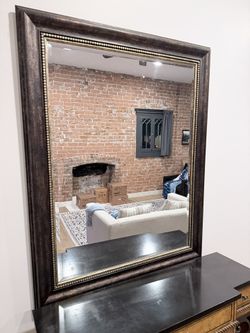 Large Brown Frame Mirror