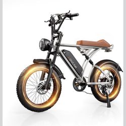 Movcan V60 Electric Bike, 48V 15.6/18.2Ah Removable Battery 20” Fat Tire Electric Bike, 1000Motor 30mph Top Speed Electric Motorcycle, 7 Speed Dual Di