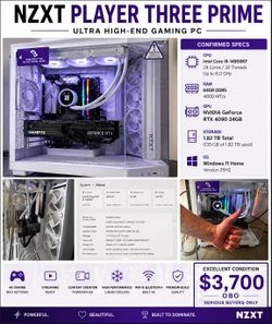 NZXT PLAYER THREE PRIME — RTX 4090 / i9-14900KF / 64GB DDR5