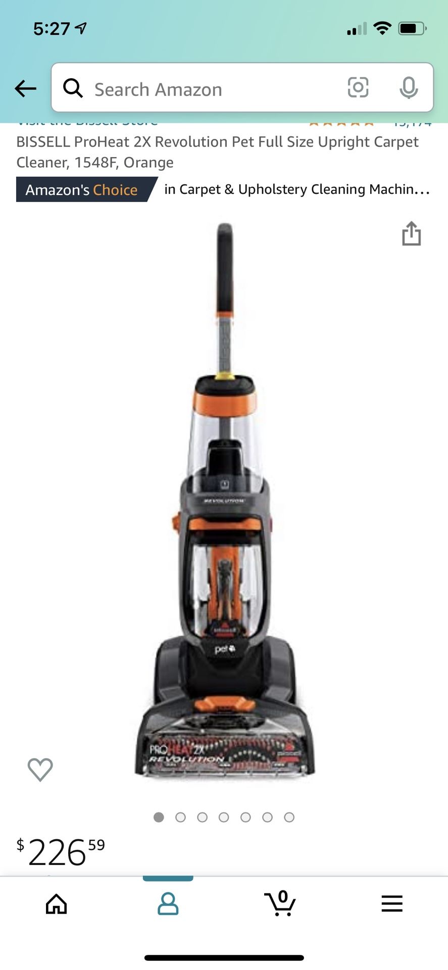 BISSELL ProHeat 2X Revolution Pet Full Size Upright Carpet Cleaner, 1548F