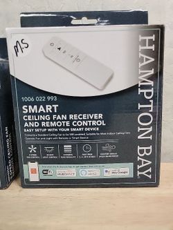 Hampton Bay Universal Smart Wi-Fi 4-Speed Ceiling Fan White Remote Control - For Use Only With AC Motor Fans Powered