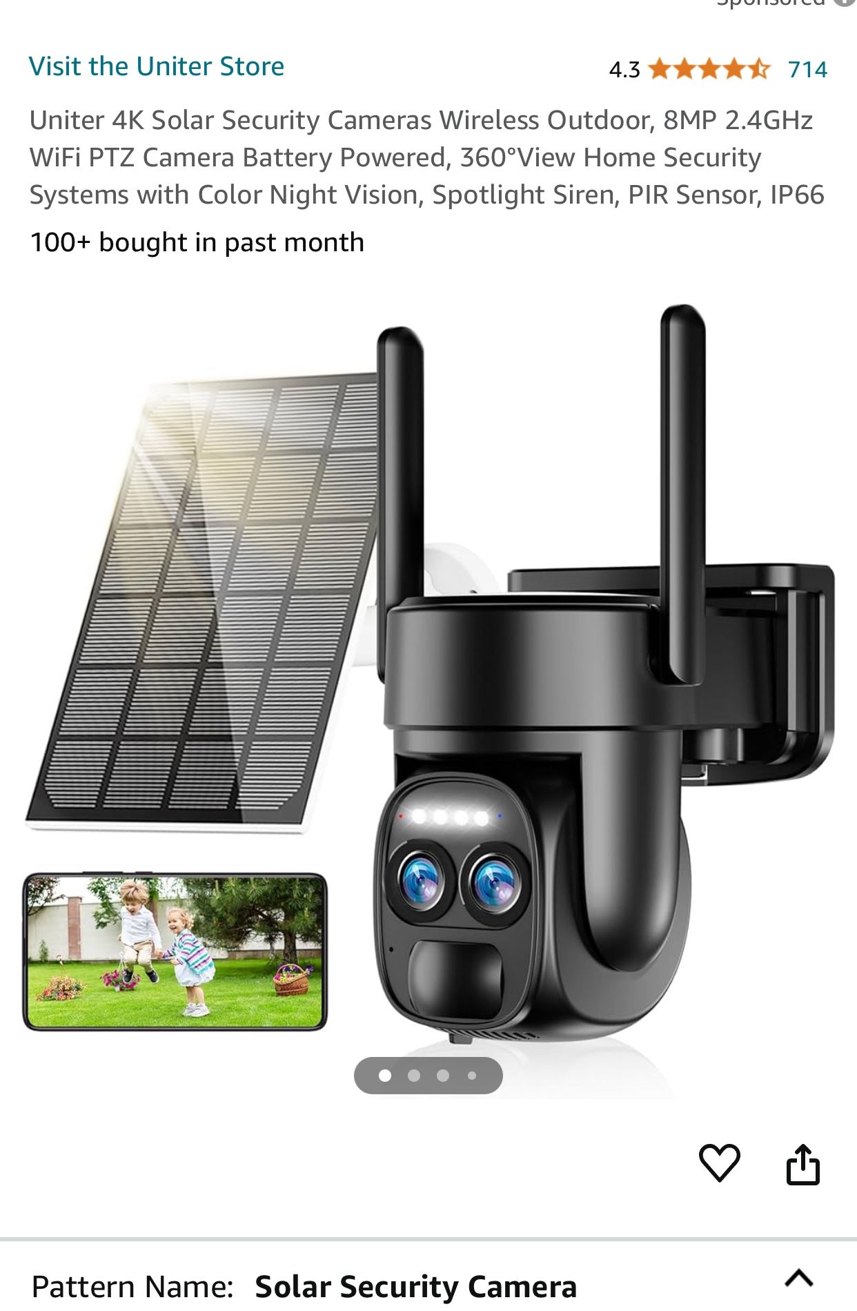O-KAM Pro 4K Solar Security Camera Wireless Outdoor (Battery/Solar Powered)