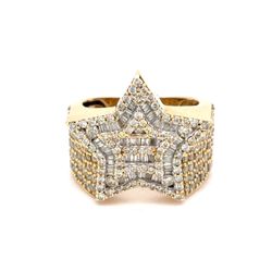 10Kt Yellow Gold Diamond Star Ring 10.70g Size 8 2123