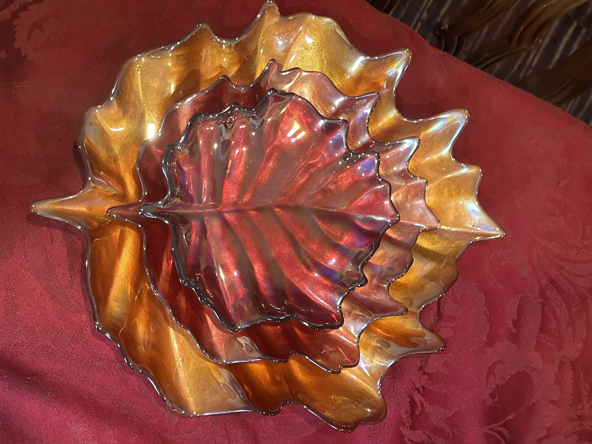Glass, Autumn Leaf Platters